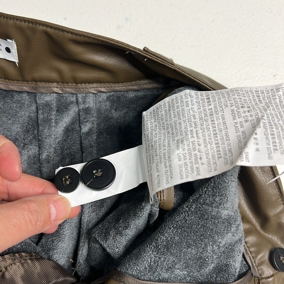 NWT Zara High Rise Faux Leather Straight Leg Francoise Pants size XS - Picture 9 of 10